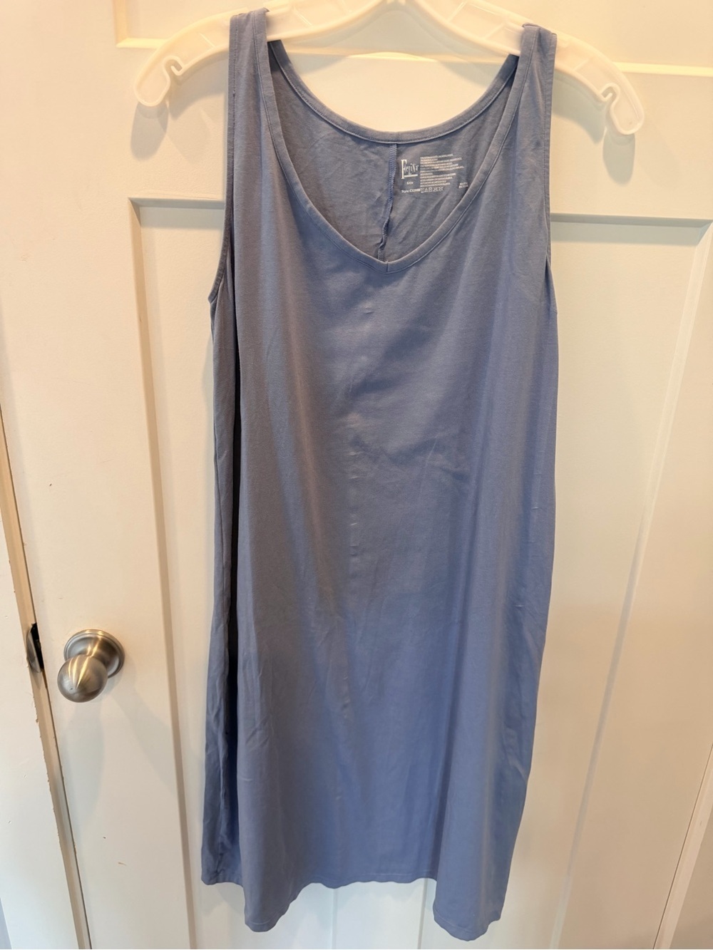 Felina Small Blue Sleeveless Tank Dress Modal Blend Stretch Casual V Neck
